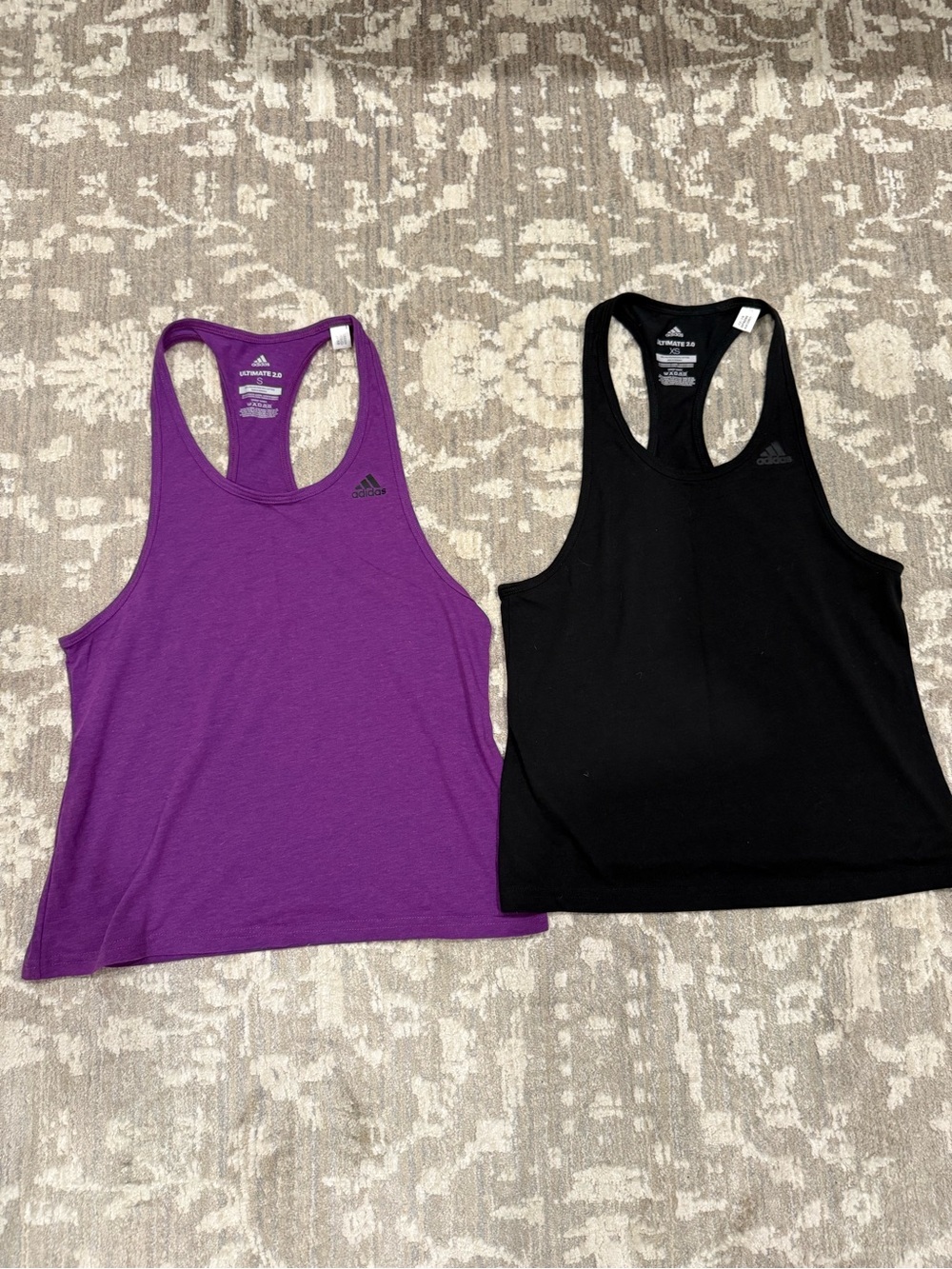 adidas Women’s Purple and Black Racerback Tank Tops